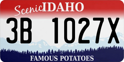 ID license plate 3B1027X