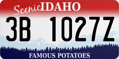 ID license plate 3B1027Z