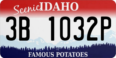 ID license plate 3B1032P