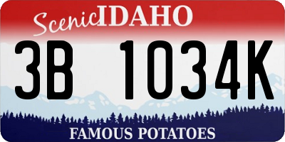ID license plate 3B1034K