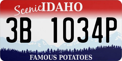 ID license plate 3B1034P