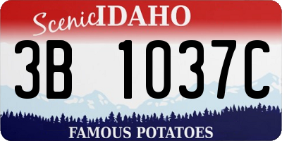 ID license plate 3B1037C