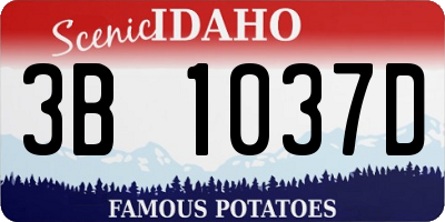ID license plate 3B1037D