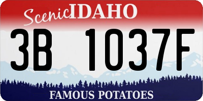 ID license plate 3B1037F
