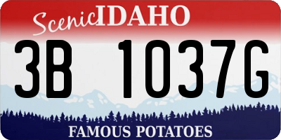 ID license plate 3B1037G