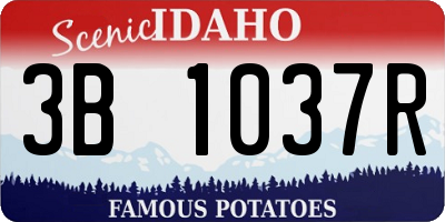 ID license plate 3B1037R