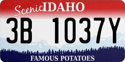 ID license plate 3B1037Y