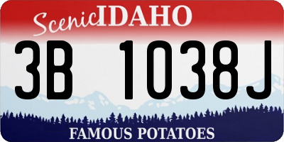 ID license plate 3B1038J
