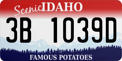 ID license plate 3B1039D