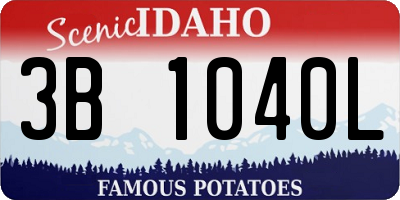 ID license plate 3B1040L