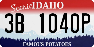 ID license plate 3B1040P