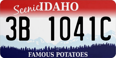 ID license plate 3B1041C