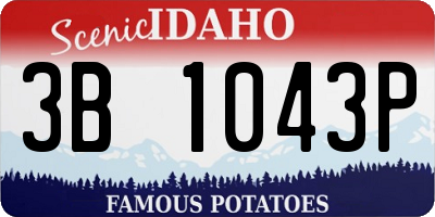ID license plate 3B1043P