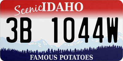 ID license plate 3B1044W