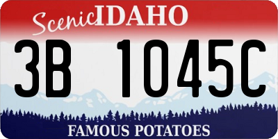 ID license plate 3B1045C