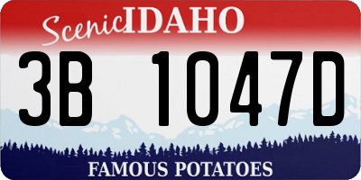 ID license plate 3B1047D