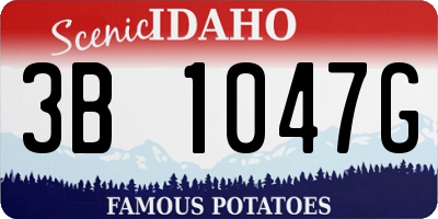 ID license plate 3B1047G
