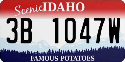ID license plate 3B1047W