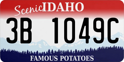 ID license plate 3B1049C