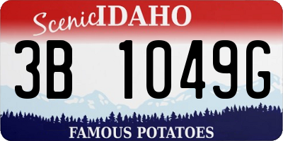 ID license plate 3B1049G