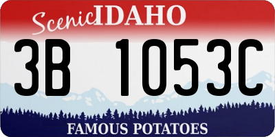 ID license plate 3B1053C