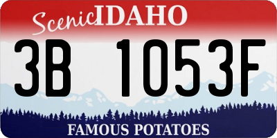 ID license plate 3B1053F