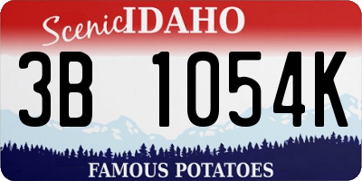 ID license plate 3B1054K