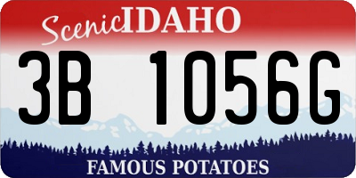 ID license plate 3B1056G