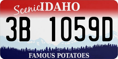 ID license plate 3B1059D