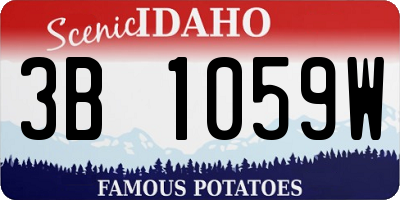 ID license plate 3B1059W