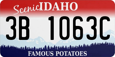 ID license plate 3B1063C