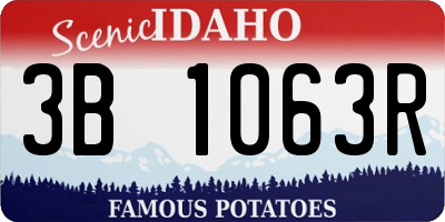 ID license plate 3B1063R