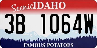 ID license plate 3B1064W