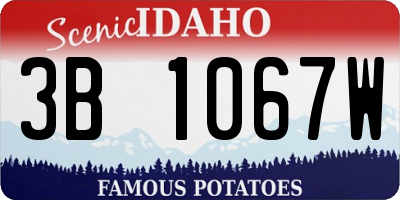 ID license plate 3B1067W