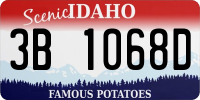 ID license plate 3B1068D