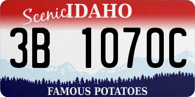 ID license plate 3B1070C