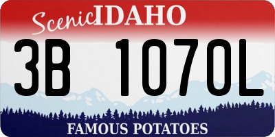 ID license plate 3B1070L