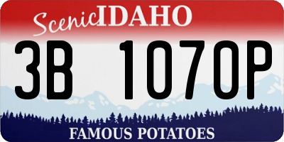 ID license plate 3B1070P