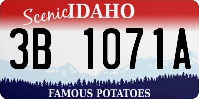 ID license plate 3B1071A