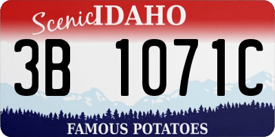 ID license plate 3B1071C