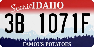 ID license plate 3B1071F