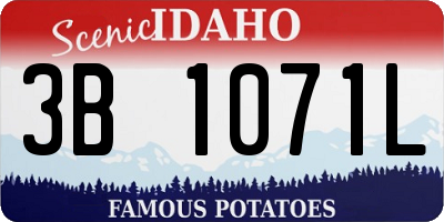 ID license plate 3B1071L
