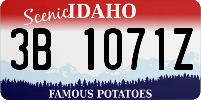 ID license plate 3B1071Z