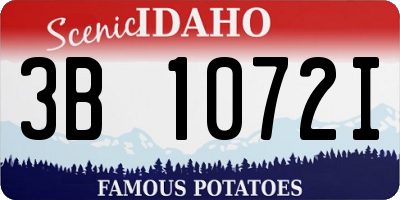 ID license plate 3B1072I