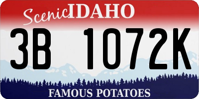 ID license plate 3B1072K