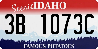 ID license plate 3B1073C
