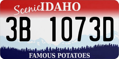 ID license plate 3B1073D