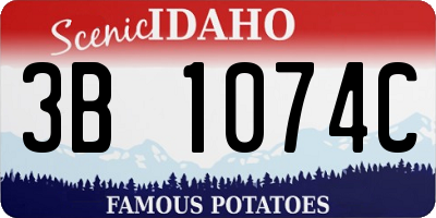 ID license plate 3B1074C