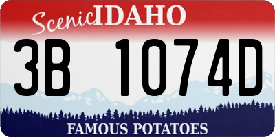ID license plate 3B1074D