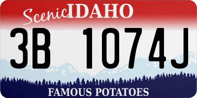 ID license plate 3B1074J